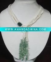 Wholesale 4 strands fashion jewelry cultured freshwater white pearl necklace