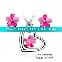 Wholesale 2011 Newest white gold plated necklace and earring set
