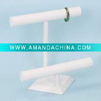 Wholesale White Leatherette Necklace 2 T Bar