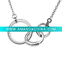 Wholesale Stainless Steel Necklace With Three Conjoined Rings