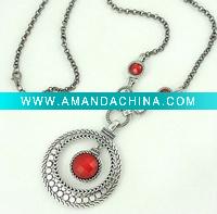 Wholesale Red zircon alloy necklace