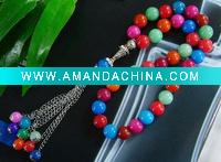 Wholesale Dyed jade beads muslim necklace