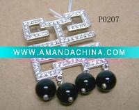 Wholesale 925 sterling silver jewelry necklace pandent with black agate beads(custom,oem,paypal)