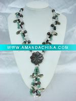 Wholesale Gem Stone/ Red Snowflake Necklace