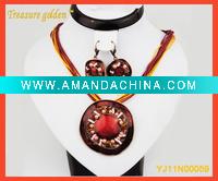 Fashion Acrylic Pendent Flexible Red Rope necklace