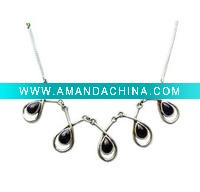 Wholesale Sterling Silver Black Onyx Necklace, Exotic jewelry, Druzy jewelry , Colored stone jewelry, Semiprecious Necklace