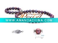 Wholesale 10-11mm black pearl AAA near round pearl necklace
