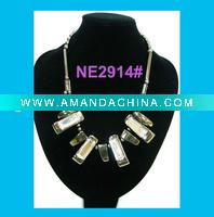 Wholesale 2011 fashion acrylic black beads necklaces jewelry sets(NE29214)