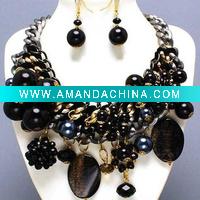 Wholesale Black pearl necklace fine bijoux