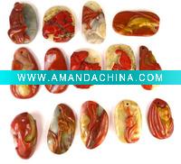 Wholesale Carved Red Rive Japser Parrot, Dorado Snake Bead Pendant Necklace