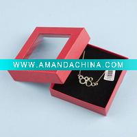 Wholesale red necklace jewelry boxes with window
