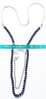 Wholesale Stylish Crystal Chain Necklace, Leather Rope,Necklace Jewelry