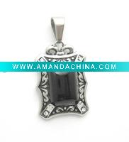 Wholesale New Style Black Agate Necklace Pendant