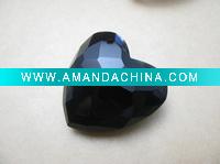 Wholesale black unique style heart Crystal Necklace Pendant 45*40*13mm