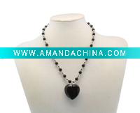 Wholesale Fine silver black agate necklace jewelry