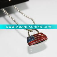 Wholesale red pendant necklace plastic painted MLPS-0204