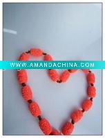 Wholesale Red Engraving Mermaid Stone Synthetic Turquoise Stone Jewelry Necklace