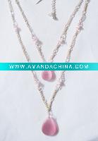 Wholesale Charm Red Crystal Silver Alloy Necklace Shine Small Order Jewelry