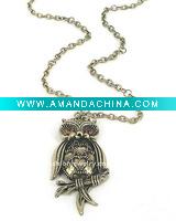 Wholesale HSYN2339 Unique And Antique Owl Pendant Necklace