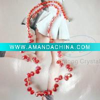 Wholesale bestselling stylish crystal facet bead necklace for winter
