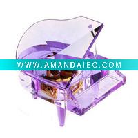Wholesale Glass Crystal Piano Shape Music Box/Wedding Favor