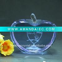 Wholesale apple shape 3D laser crystal