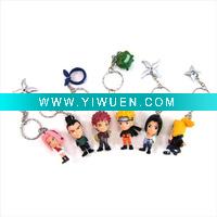 Wholesale naruto anime action figure keychain