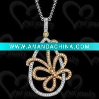 Wholesale Exquisite 925 silver pendant with butterfly