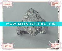 Beautiful White CZ Accents 925 Silver Ring