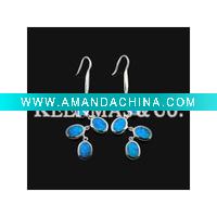 Wholesale elegant 925 sterling silver earrings, opal earrings, OEM