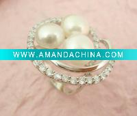 Wholesale 925 sterling silver ring with fresh water pearl