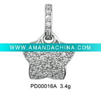 Wholesale Superior 925 silver charm pendants love heart shape