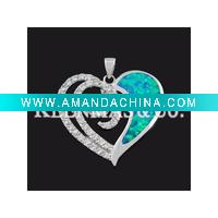 Wholesale silver opal pendant, charm