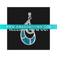 Wholesale silver opal pendant, charm
