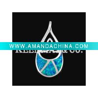 Wholesale silver opal pendant, charm