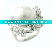 Wholesale Manufacture silver ring with Pearl , sample available by charge