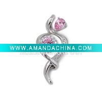 Wholesale Hot! !wholesale 925 sterling silver jewelry, fashion jewelry, fashion silver pendant with unique cz stone, welcome OEM or ODM o