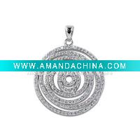 Wholesale Hot! !wholesale 925 sterling silver jewelry, fashion jewelry, fashion silver pendant with unique cz stone, welcome OEM or ODM o