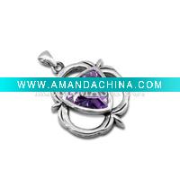 Wholesale Hot! !wholesale 925 sterling silver jewelry, fashion jewelry, fashion silver pendant with unique cz stone, welcome OEM or ODM o