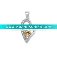 Wholesale Hot! !wholesale 925 sterling silver jewelry, fashion jewelry, fashion silver pendant with unique cz stone, welcome OEM or ODM o