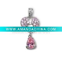 Wholesale Hot! !wholesale 925 sterling silver jewelry, fashion jewelry, fashion silver pendant with unique cz stone, welcome OEM or ODM o