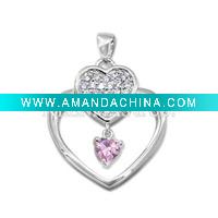 Wholesale Hot! !wholesale 925 sterling silver jewelry, fashion jewelry, fashion silver pendant with unique cz stone, welcome OEM or ODM o