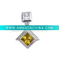 Wholesale Hot! !wholesale 925 sterling silver jewelry, fashion jewelry, fashion silver pendant with unique cz stone, welcome OEM or ODM o