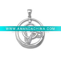 Wholesale Hot! !wholesale 925 sterling silver jewelry, fashion jewelry, fashion silver pendant with unique cz stone, welcome OEM or ODM o