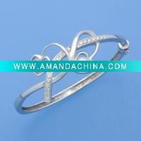 Wholesale 925 Silver Bangle with Freshwater Pearl