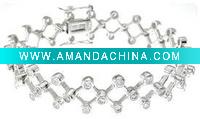 Wholesale fashion sterling Silver bangle, CZ jewelry