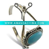 Wholesale Silver Bangle with Solitaire Sapphire