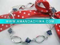 Wholesale elegant rhdium plated 925 sterling silver zircon bangle