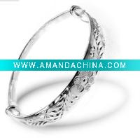 Wholesale Myshine luxury gift lady handmade sterling silver bangle