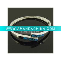 Wholesale luxurious jewelry 925 silver bangle with opal